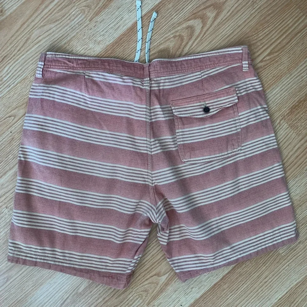 Lucky Brand Baja Henley Red Striped Bermuda Shorts Size 38